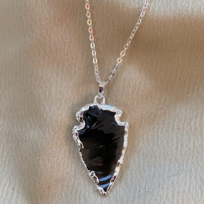 Nirvana Silver Black Agate Necklace