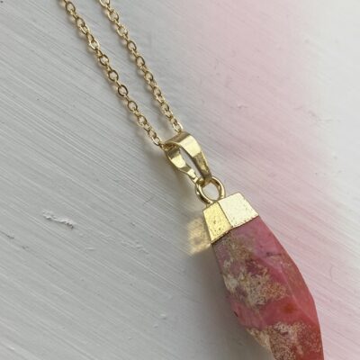 14 Nights: Pink Rhodonite Necklace