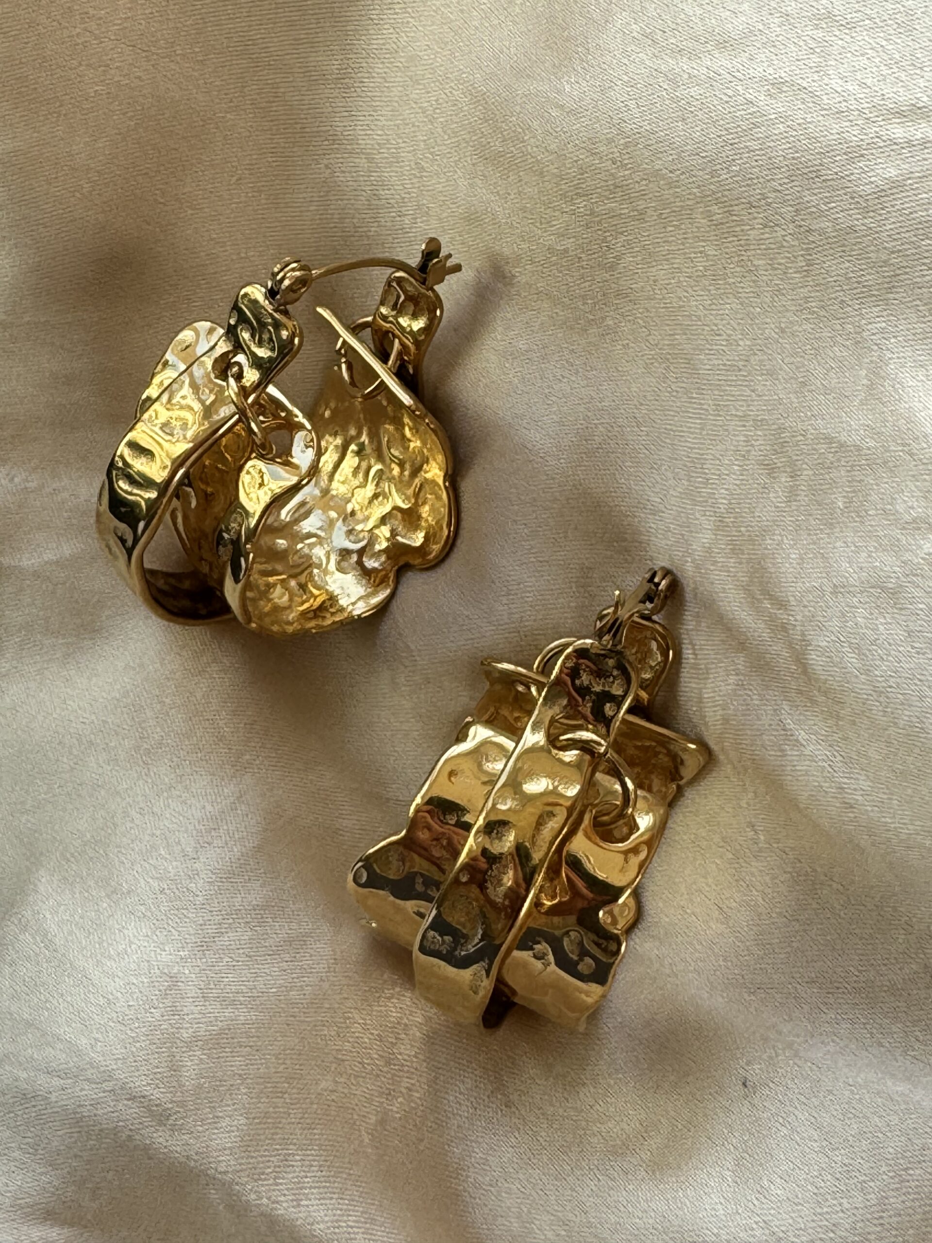 Amren Hammered Gold Earrings